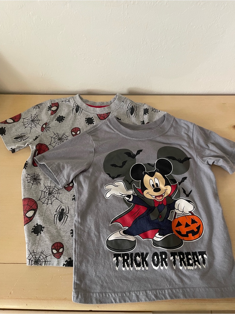 Kids boys 3T t shirt bundle marvel spider man and  Halloween disney Mickey Mouse